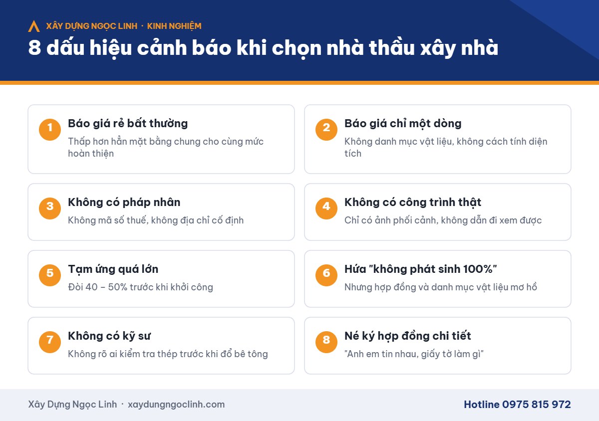 Kinh nghiệm chọn nhà thầu xây nhà – 8 dấu hiệu cảnh báo khi chọn nhà thầu xây nhà