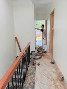 Lắp lan can cầu thang nhà phố 3 tầng tại Tân Thảo, Thanh Hóa