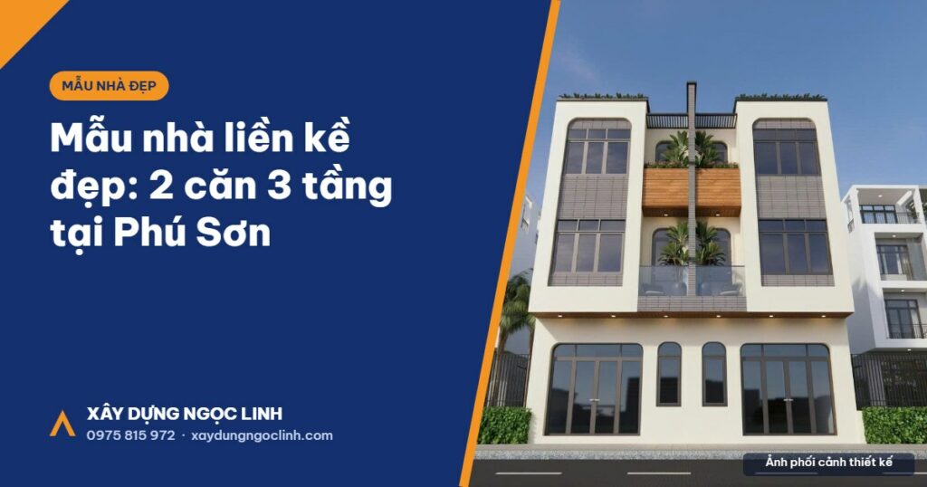 Mẫu nhà liền kề đẹp 2 căn 3 tầng tại Phú Sơn Thanh Hóa