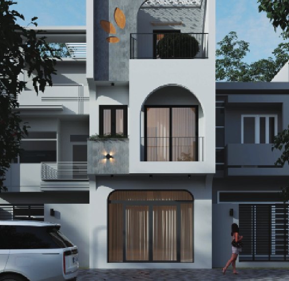 Góc nhìn ban công và cửa vòm nhà ở Nam Ngạn