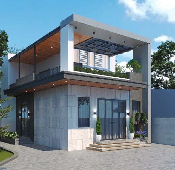 Phối cảnh nhà 2 tầng hiện đại tại Quảng Lĩnh, Thanh Hóa