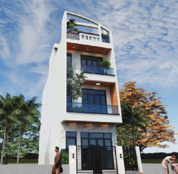 Phối cảnh nhà phố 4 tầng khu đô thị Núi Long, Thanh Hóa